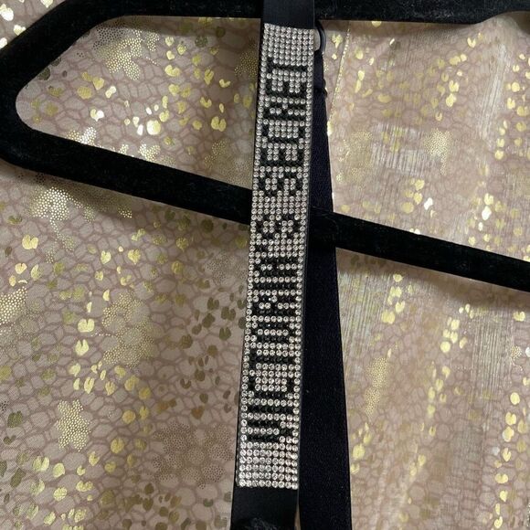 Victoria’s Secret Black Rhinestone Strap Pushup Corset Bra Top 34DD - Picture 6 of 9